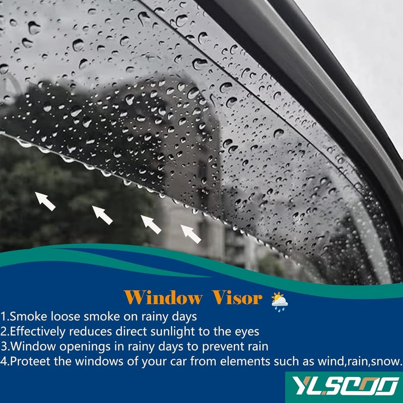 YLSCOO Window Visors Rain Guards fits 2024-2025 Crosstrek, Window Wind Deflectors Vent Shades Accessories for 2024-2025 Impreza, Out-Channel, Dark Smoke 4 Pcs - Image 3